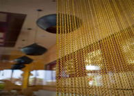 ديكور سقف الومنيوم سلسلة ربط ستائر لون ذهبي