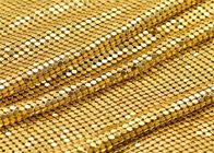 الترتر الذهبي المسطح 2.5 متر مزخرف بشبكة فولاذية معدنية