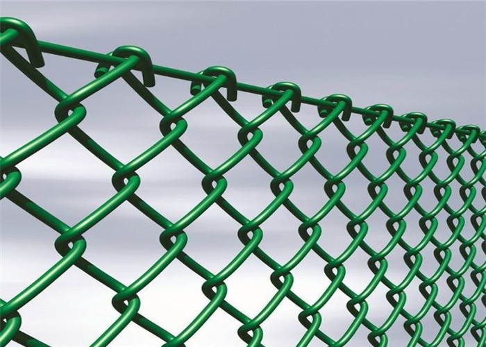 فولاذ 2 '' * 2 '' ثقب 4 قدم سلسلة ربط سياج شبكة ساحة محكمة ماسية خضراء
