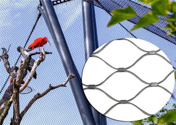 7 × 19 البناء 304 الفولاذ المقاوم للصدأ حديقة الحيوان شبكة 2 "× 2" حجم شبكة استخدام الحيوان